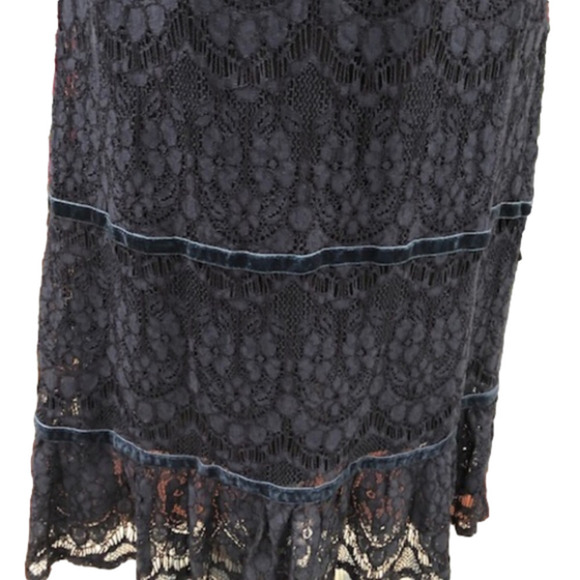 ANTHROPOLOGIE Foxiedox Clarinda Navy Lace Dress, Size Medium - Picture 4 of 16
